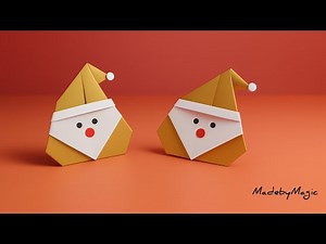 How to make Simple Origami santa claus craft | 3 minutes craft @madebymagic1866