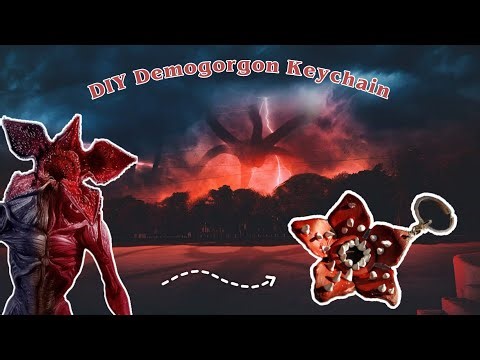 DIY Demogorgon keychain #strangerthings #demogorgan #fanart #diy #diykeychain #claykeychain #ytvideo