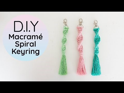 Macrame Spiral Keychain Tutorial | DIY Easy Beginner Key Ring Project