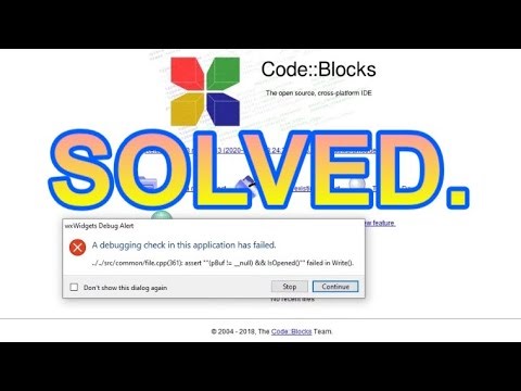 Code Blocks - "A debugging check..." Error