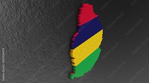 Mauritius map 3d. 3d map of Mauritius.