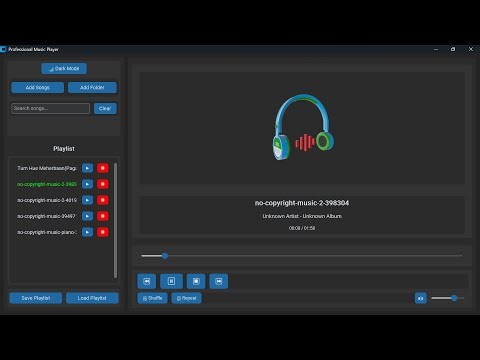 Professional Music Player in Python 🔥| CustomTkinter GUI Project