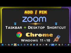 How to Add/Pin Zoom Link/Icon to Desktop & Taskbar Toolbar with Google Chrome on Windows Laptop