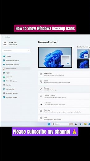 How to Show Desktop Icons in Windows 10 & 11 #techshorts #microsoft