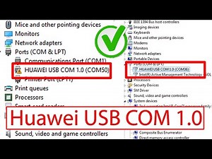 Huawei USB COM 1.0 USB Driver Install Problem Solution
