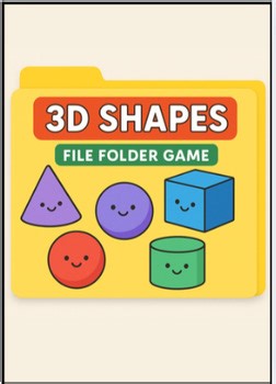 3D Shapes File Folder Game: Geometry Sorting Activity