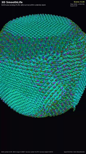 3D SmoothLife — 3D Cellular Automata #Shorts