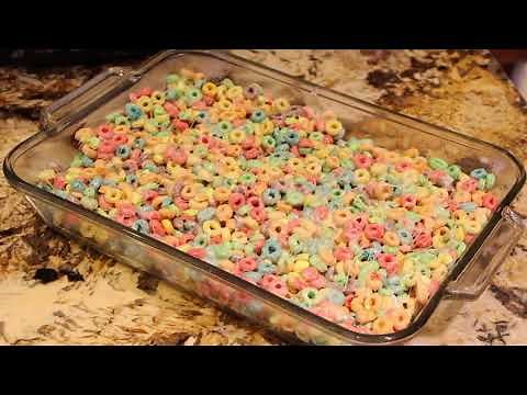 AWESOME FRUIT LOOP CRISPY TREAT RECIPE/SIMPLE AND EASY/CHERYLS HOME COOKING/EPISODE 642