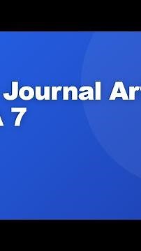 How to Cite a Journal Article in APA 7 #Shorts