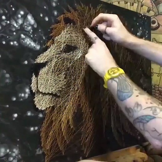 22M views · 55K reactions | Beautifully intricate string art designs by Nathan Scott! (IG: orenjithreads) | Spotlight | Facebook