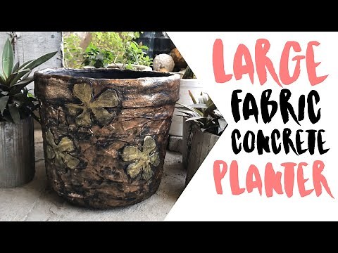 How to Make a Large Concrete Pot Using Old Clothes and Cement | Fabric Concrete Planters