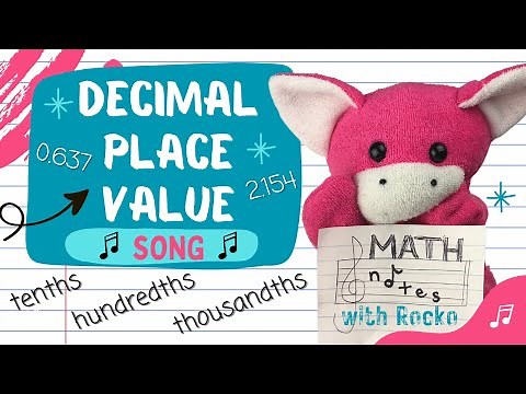 Decimal Place Value Song to the Tenths, Hundredths, and Thousandths Place by Math Notes with Rocko