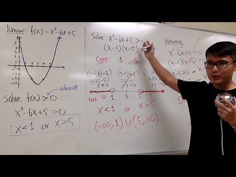 how to solve a quadratic inequality graphically & algebraically, algebra & precalculus tutorial