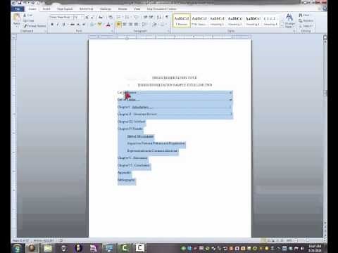 Table of Contents & Heading Styles