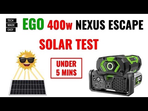 5min SOLAR TEST EGO 400w Nexus Escape Inverter EGO PAD5000