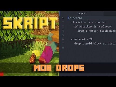 Custom Mob Drops - Minecraft Skript Tutorial