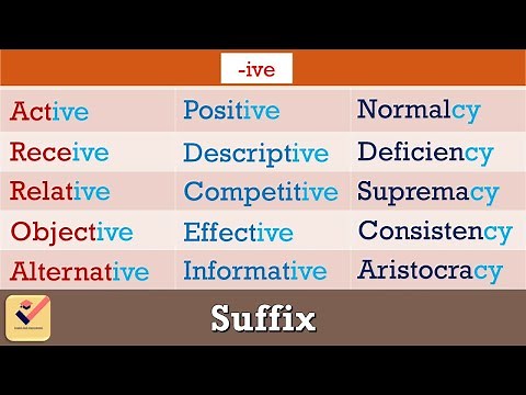 Suffix in English Grammar : 160+ Important Words with Suffixes | Formation of words [Part - 7]
