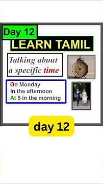 LEARN TO TALK ABOUT TIME IN TAMIL DAY 12