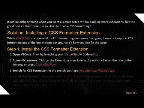 How to Fix VSCode Prettier Not Formatting CSS Files