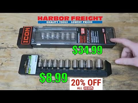 Socket Comparison Harbor Freight ICON vs Pittsburgh Pro
