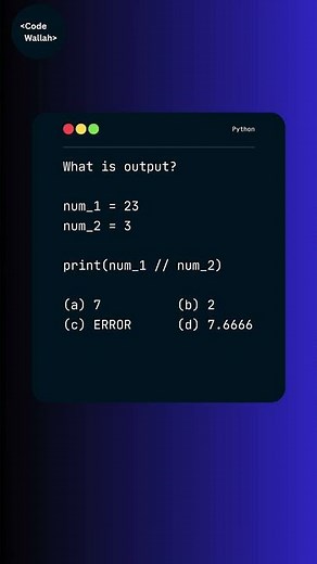 Python Floor Division Quiz 🔥 | Find The Output Challenge 💻 | Code Wallah
