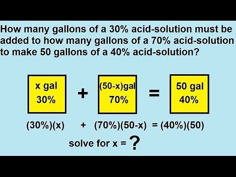 Algebra - Word Problems - Mixture Problems (1 of 5)