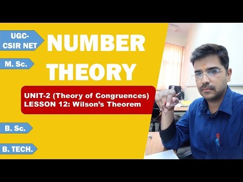 Number Theory Unit-2 Lesson-12: Wilson's Theorem