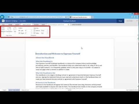 Office Online Word: Page Layout Options