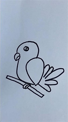 Simple And Easy Parrot Drawing 🦜 #shorts #drawing #art #viral #trending #parrot #simple #easy #short