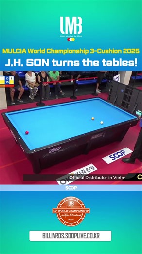 145K views · 1.2K reactions | J.H. SON turns the tables! . . ↓ If you want to see the Full version Video ↓ ( https://billiards.sooplive.co.kr/moments/match ) . #fivensix #billiards #sports #UMB #3Cushion #WolrdCup #파이브앤식스 #당구 #스포츠 #3쿠션 #월드컵 #당구경기 #당구게임 #당구채널 #당구전문 | 아프리카TV 스포츠 | Facebook