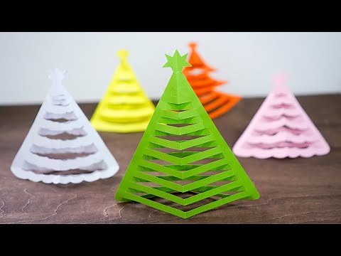Easy Paper Christmas Tree | How to make Paper Christmas Tree | Xmas Tree Crafts