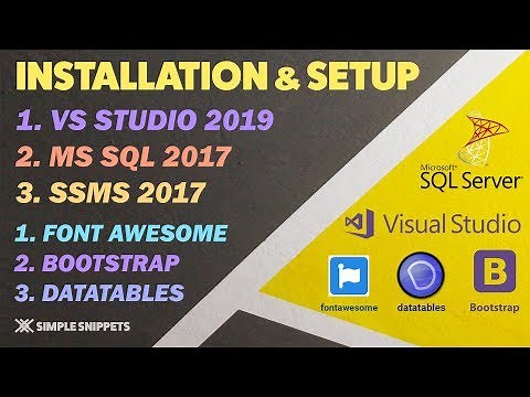 Installing Visual Studio 2019 & MS SQL Express 2017 | Setting up Bootstrap, Fontawesome & Datatables