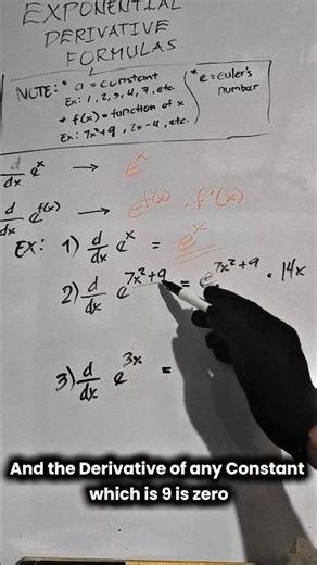 Exponential Derivative Formulas | Calculus #shorts