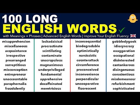 Learn 100 LONG English Vocabulary Words with Meanings + Example Phrases | Improve English Fluency