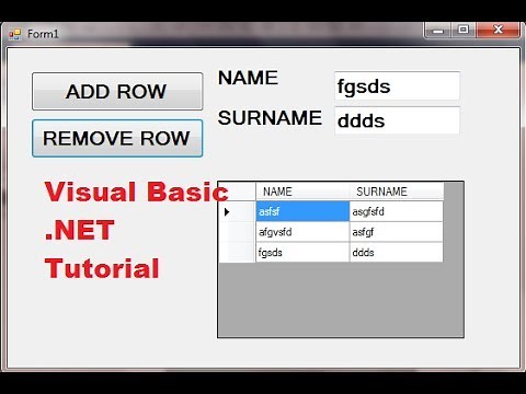 Visual Basic .NET Tutorial 45 - How To Use DataGridView (Remove rows)