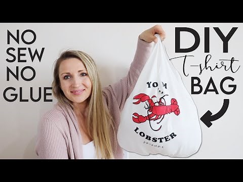 DIY T-Shirt Tote Bag! Super Easy Craft Video Tutorial (NO SEW, NO GLUE, NO MESS)