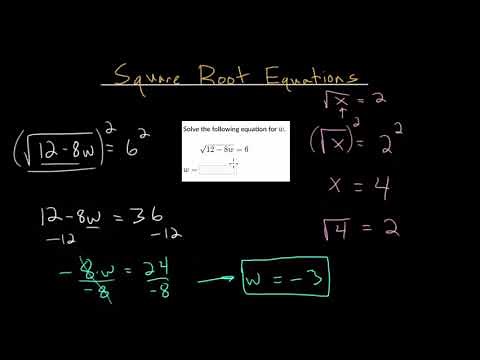 Square Root Equations: Intro