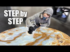 Restoration of Onyx Table Countertop | How to Restore a Marble Countertop step by step