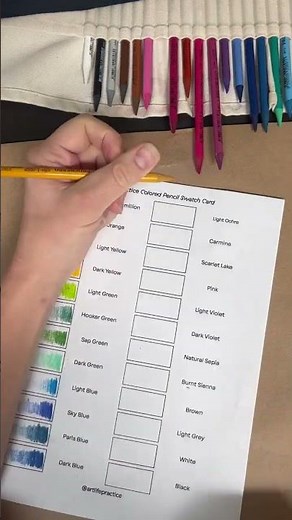 Colored Pencil Roll Color Chart Template