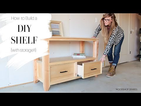 How to Build a Basic Shelf {with Storage Drawers!!}