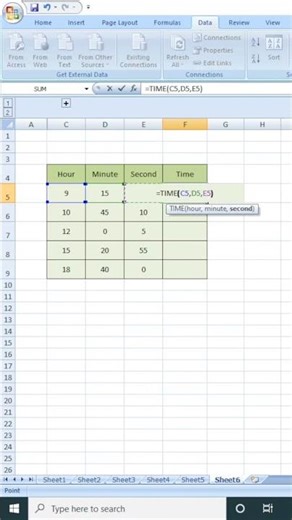 Create Time Using TIME Formula in Excel | Excel Basics #excel #exceltips