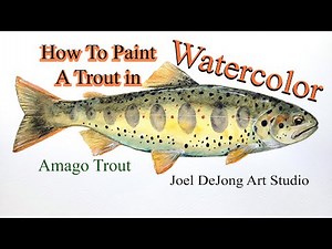 How To Paint Trout in Watercolor (Amago Trout painting tutorial / Demo)