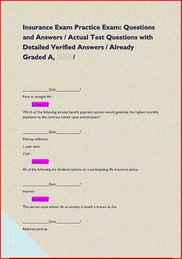 Insurance Exam Practice Exam Questions And Answers Actual Te video