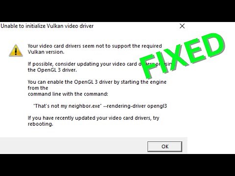 Unable to initialize Vulkan Driver | 100% EASY FIX