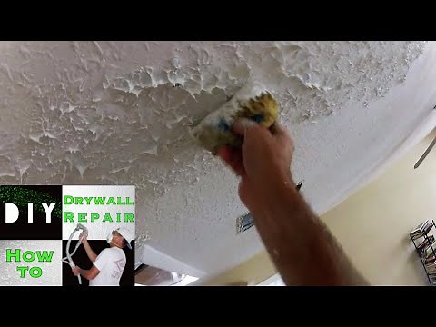 How to use a sponge to match knockdown texture 2 - Tape joint ceiling repair