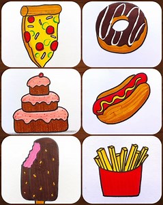 786K views · 10K reactions | Let's draw delicious fast food in easy steps | Drawing Book | Facebook