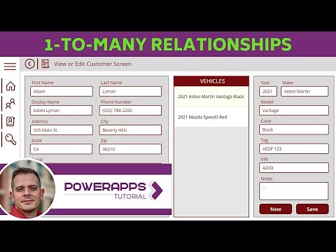Power Apps One-to-Many Relationship CRM for Customers / Cars