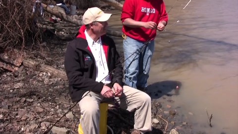 Spring shore fishing for bullhead and big channel catfish