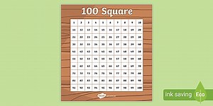Wood Themed 100 Number Square