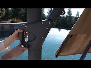 10ft Square Cantilever Umbrella includes base with wheels